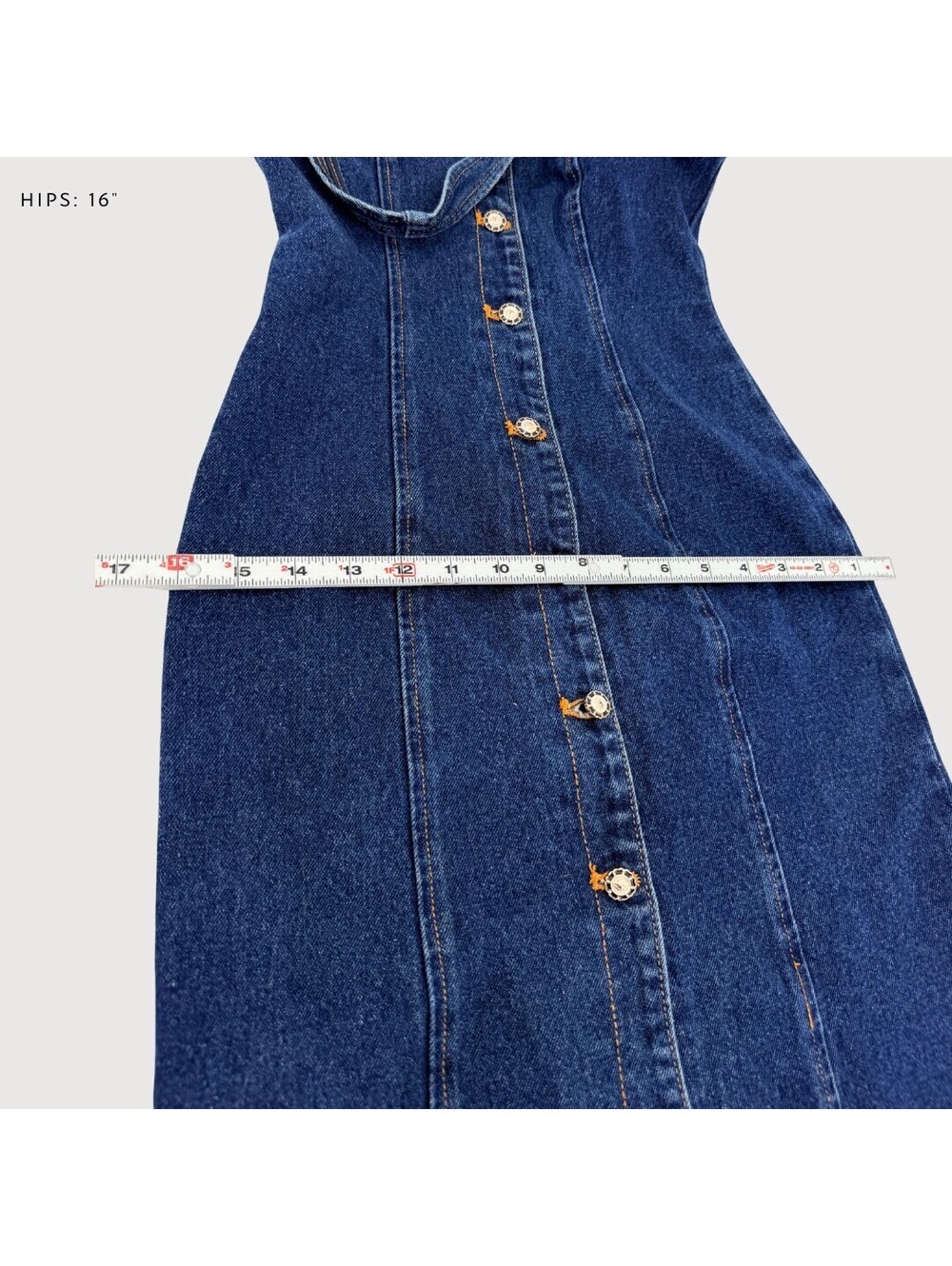Lioness Kenny Indigo Denim Halter Button Maxi Dress XS - Picture 9 of 9
